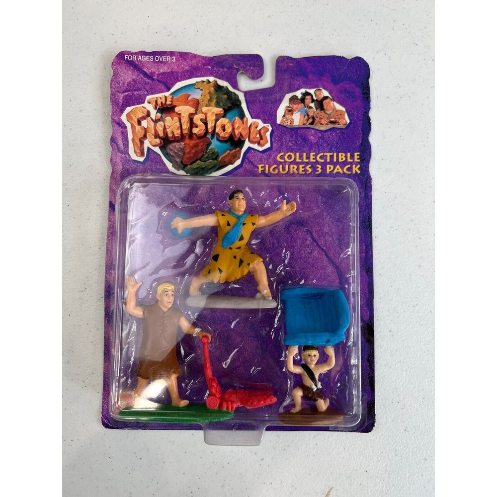 Mattel The Flintstones Fred Barney Bam Bam Collectible Action Figures (3-Pack)